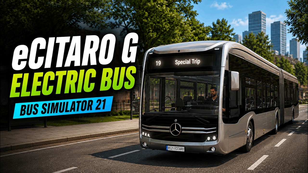 Driving a Mercedes Benz eCitaro G on the new route - Bus Simulator 21