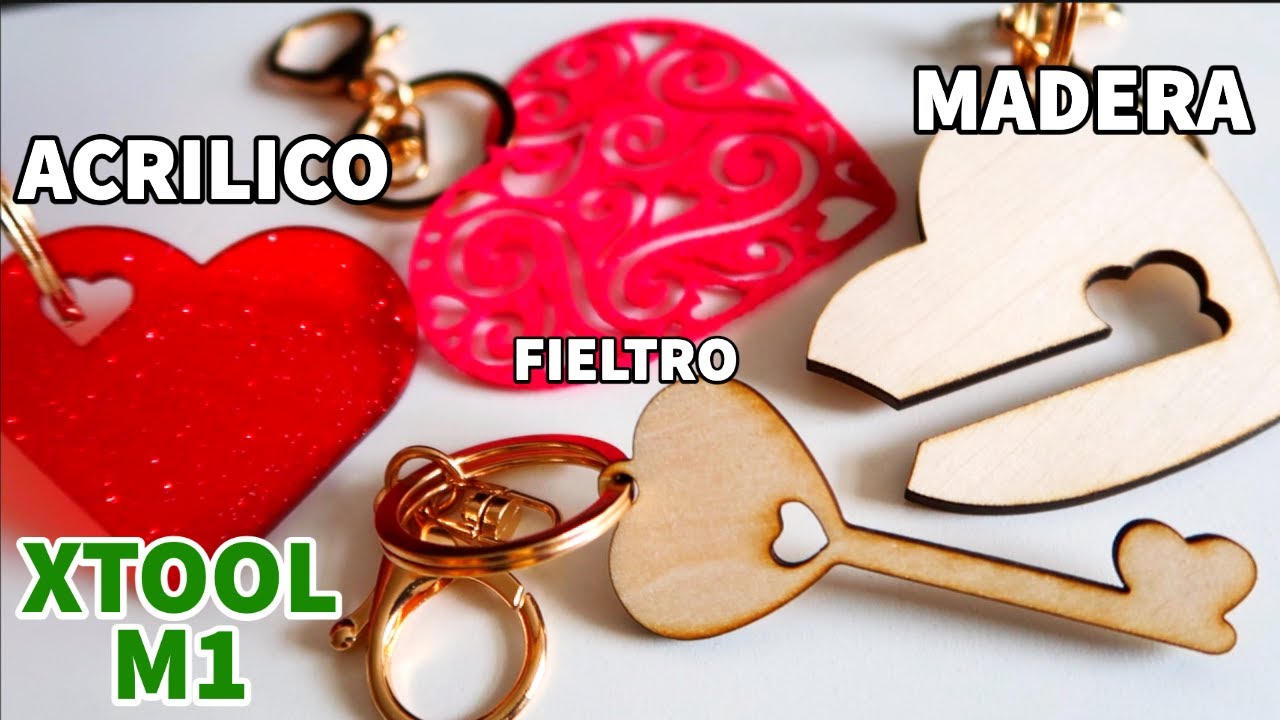 Como cortar acrilico, fieltro y madera con XTool M1| Hagamos llaveros de acrilico, fieltro y madera