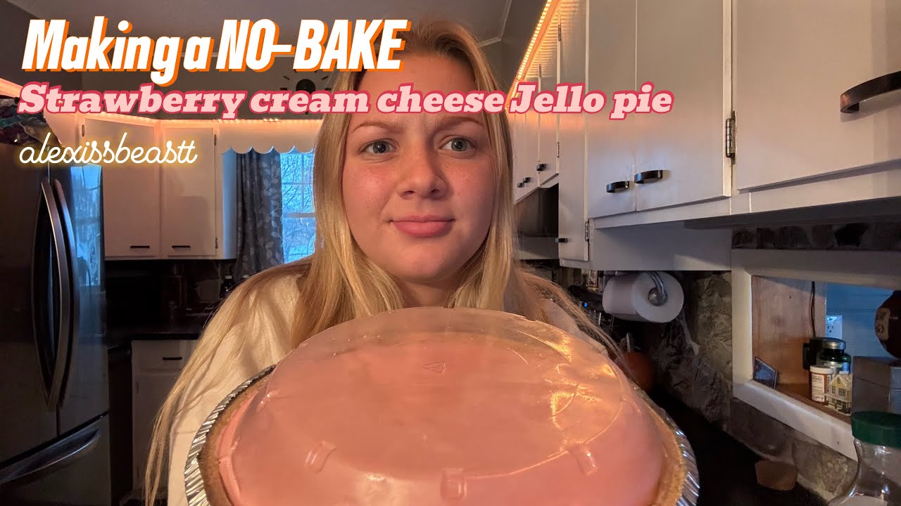 Making a NO-BAKE strawberry cream cheese Jello pie!
