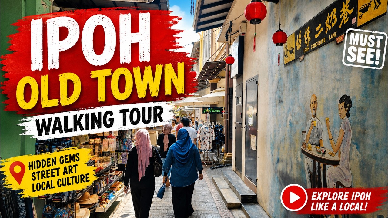 Ipoh Old Town Walking Tour: Step Back in Time | Perak, Malaysia | 4K