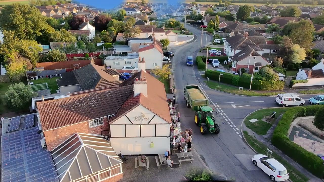 A bird’s-eye perspective showcasing the rolling landscapes and village character of Burgh Le Marsh