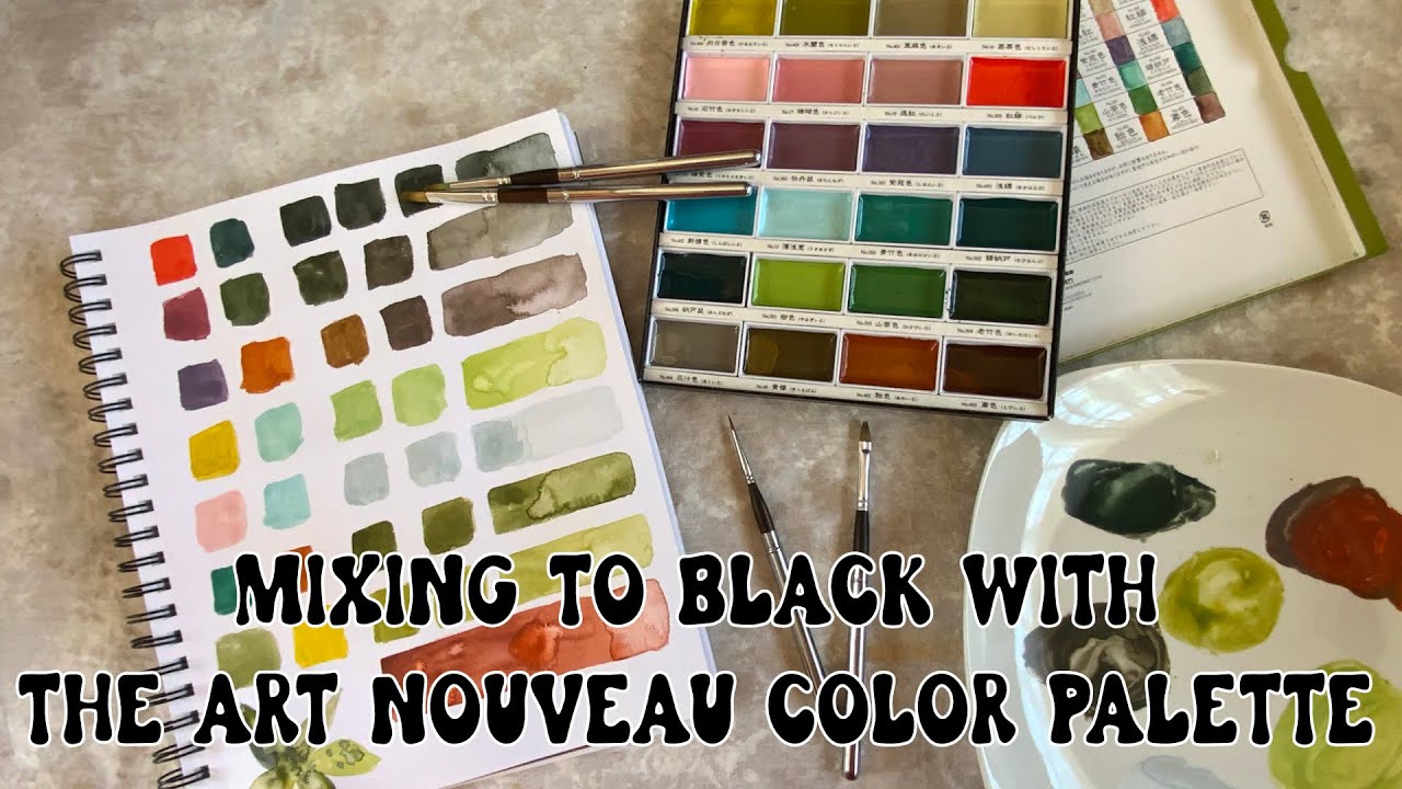Color mixing with the Kuretake GANSAI TAMBI “Art nouveau”, Watercolor Paint Set