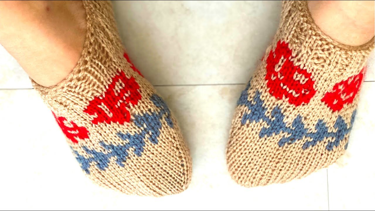 Красивый и легкий жаккард для следков (#knittingtutorialforbeginners #knittingsocks #вязаныеноски)