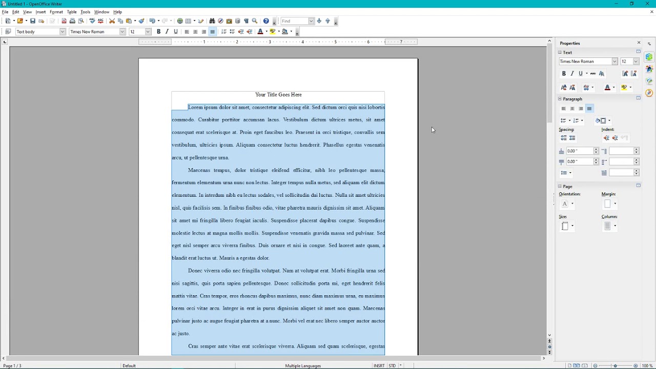 How to do MLA style in Open Office