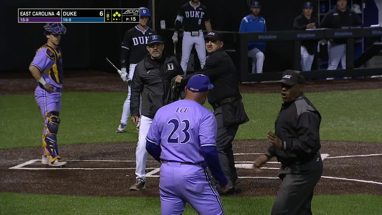 COACHES EJECTED after tempers get out of hand in ECU vs. Duke 👀 | ESPN College Baseball