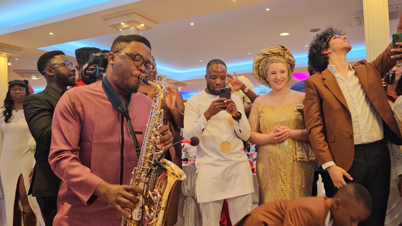 Twinsax played Regina & Bayo grand wedding receptions entrance - Manchester, UK🇬🇧