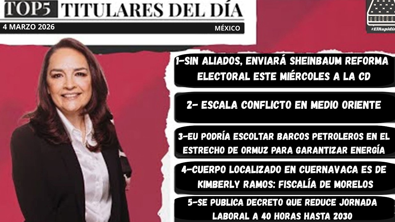 ¡#ElRapidínMañanero 5 NOTICIAS para EMPEZAR tu DÍA con MARÍA ELENA CANTÚ! 04-marzo-26