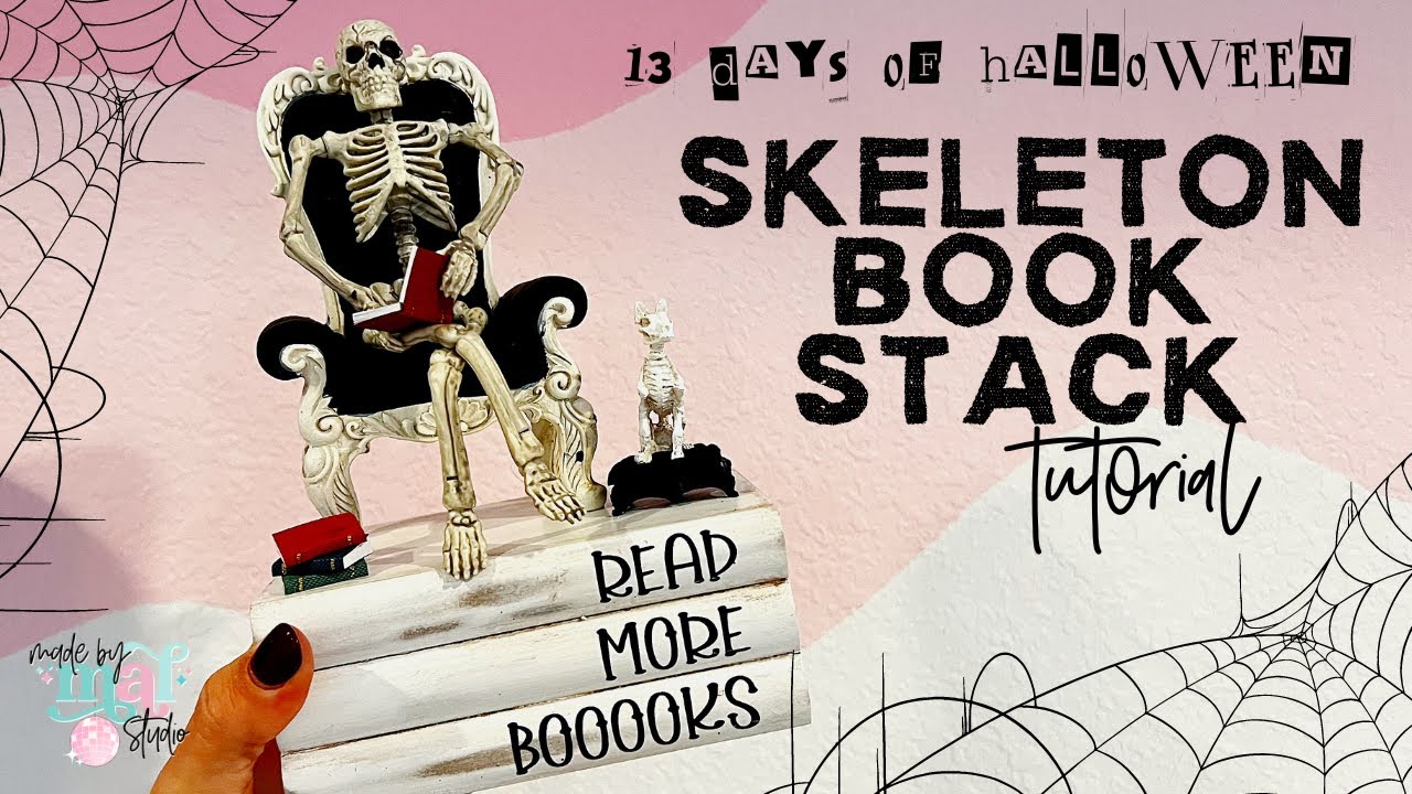 Skeleton Book Stack Craft Tutorial | 13 Days of Halloween