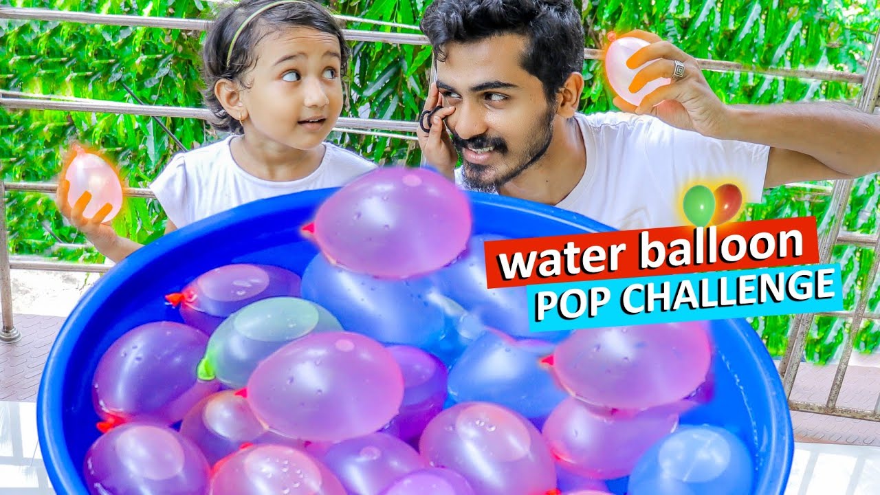 WATER BALLOON POP CHALLENGE  with Zaiba !!🤪