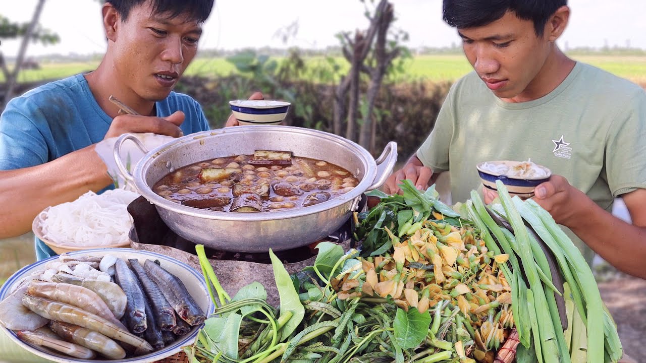 VTNam Làm Nồi Lẩu Mắm Cá Kèo Thêm Mớ Rau Sống Cực Ngon