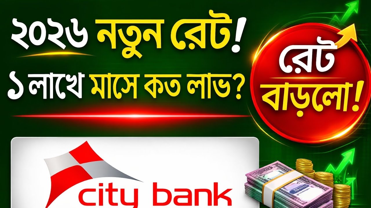২০২৬ নতুন রেট! City Bank FDR করলে ১–৫ লাখ টাকায় মাসে কত লাভ?