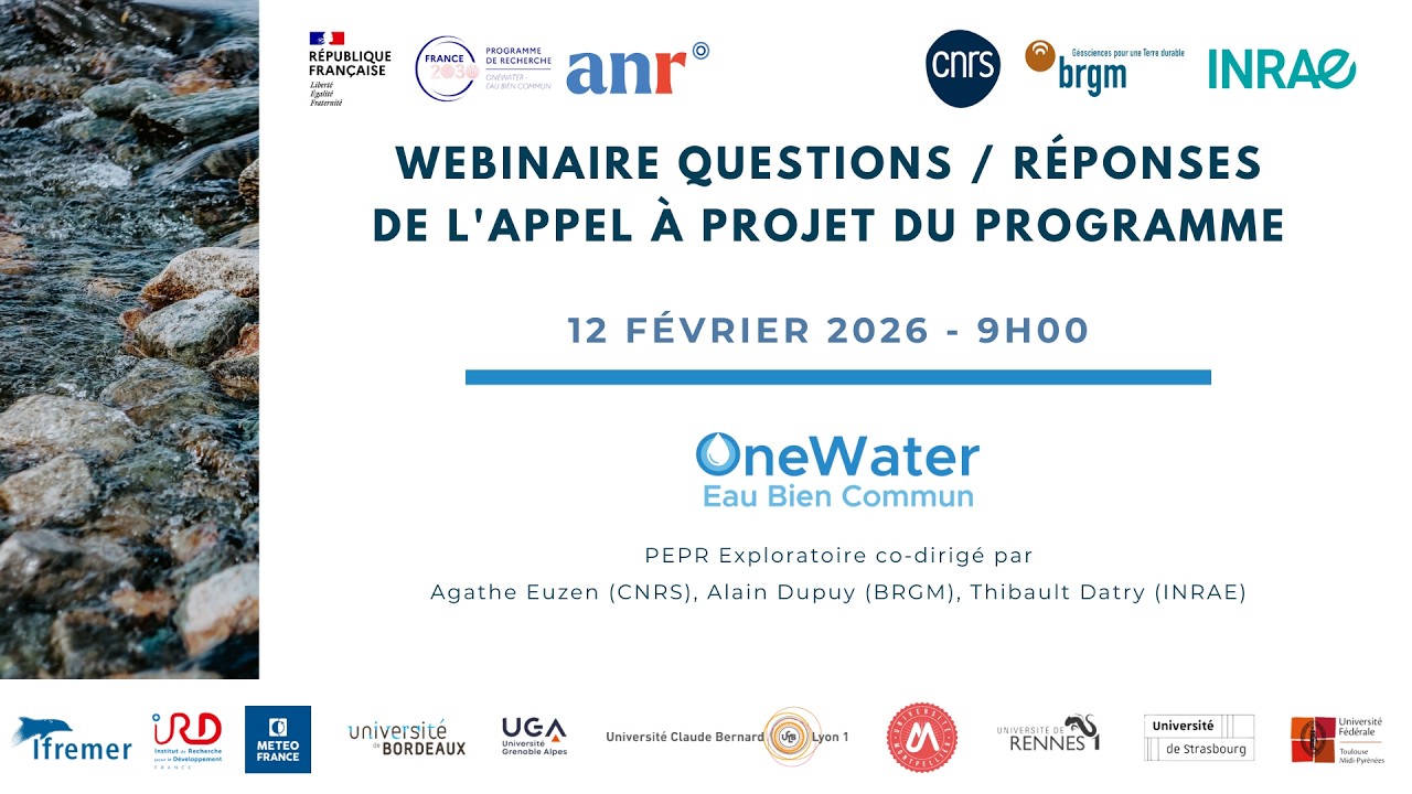 [REPLAY] Webinaire Questions/Réponses – 3ᵉ appel à projets | OneWater – Eau Bien