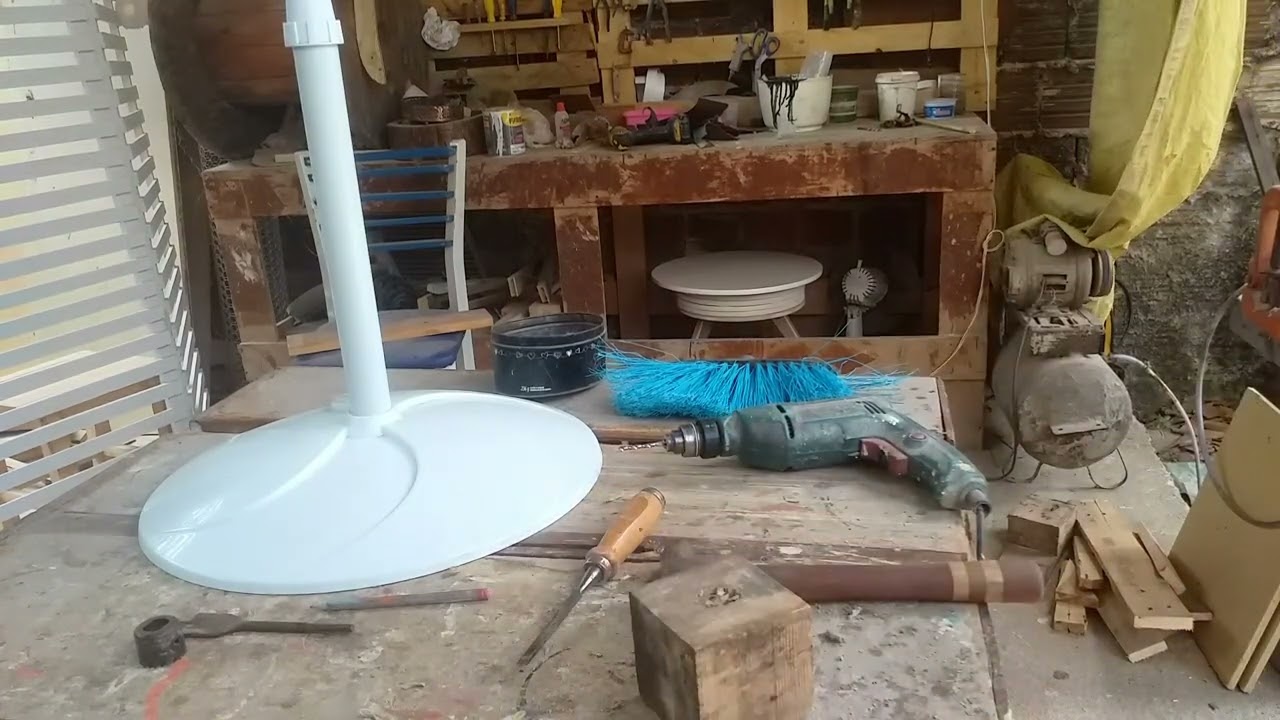 como transformá um ventilador velho en uma mesinha