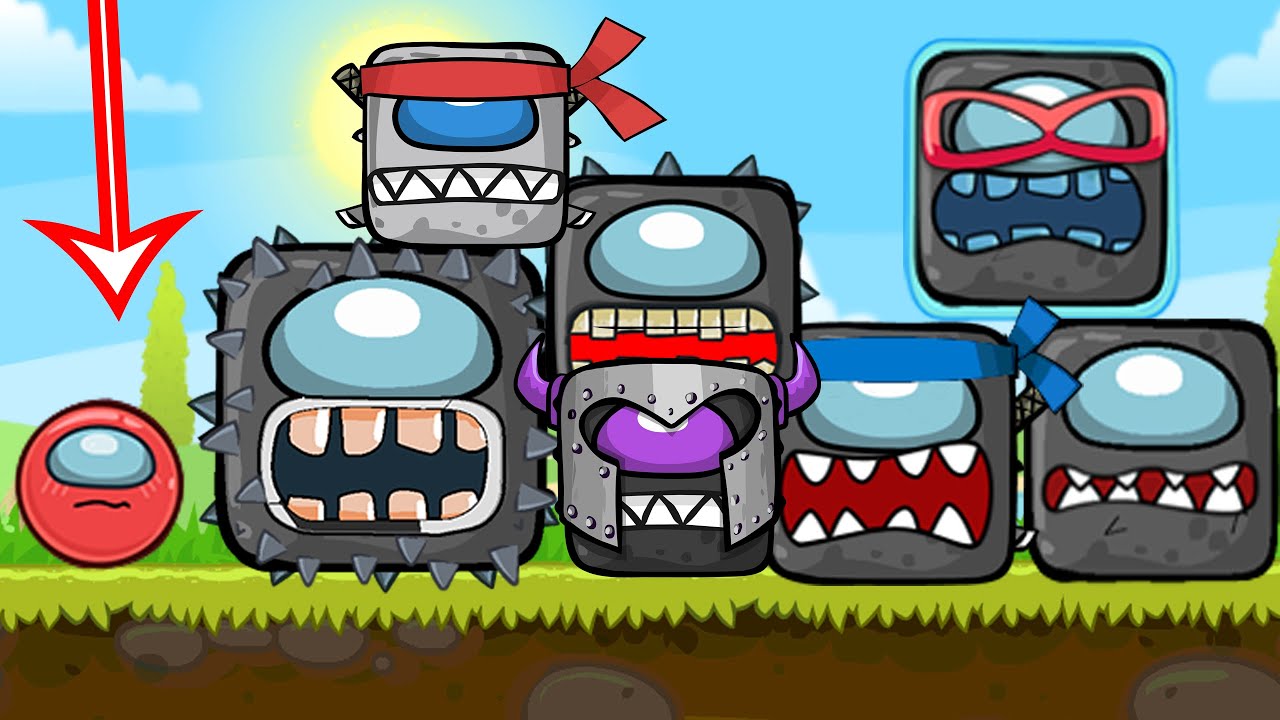 RED BALL 4 - AMONG US BALL ALL LEVELS (15, 30, 45, 75) ALL VOLUMES ALL BOSSES (iOS, Android)