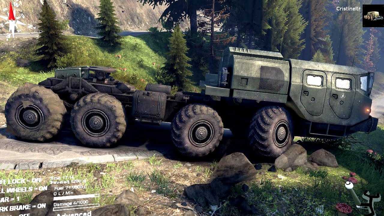 SPINTIRES 2014 - The Hill Map - MAZ 7310 Driving Down Hill