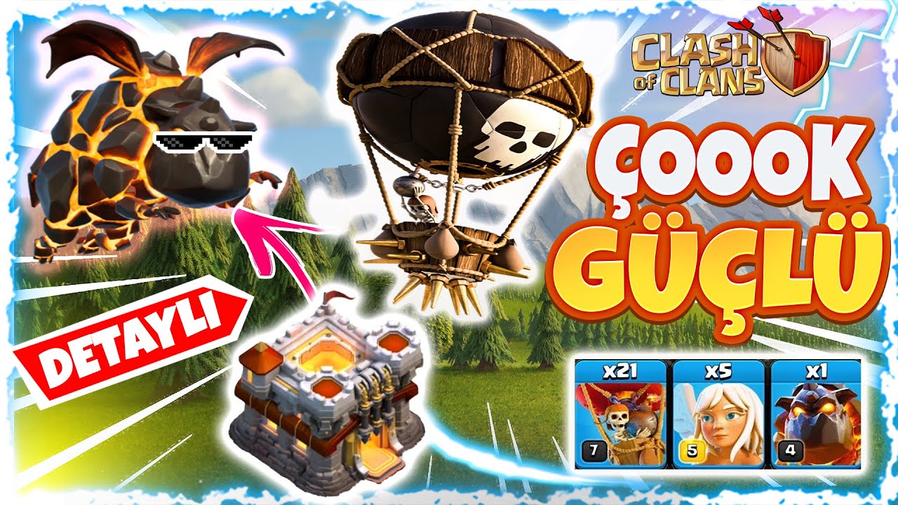 TH11 En Kolay ve En G&uuml;&ccedil;l&uuml; Saldırısı! Tazı Balon Saldırısı Garanti &Uuml;&Ccedil; Yıldız! LAVALOON Clash Of Clans