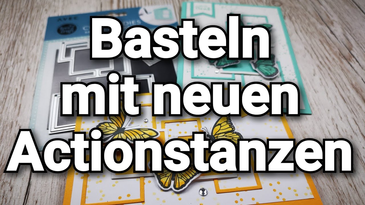 Kartenbasteln mit neuen Actionstanzen Teil 1 I  Vielen Dank I geometrisch I Schmetterlinge