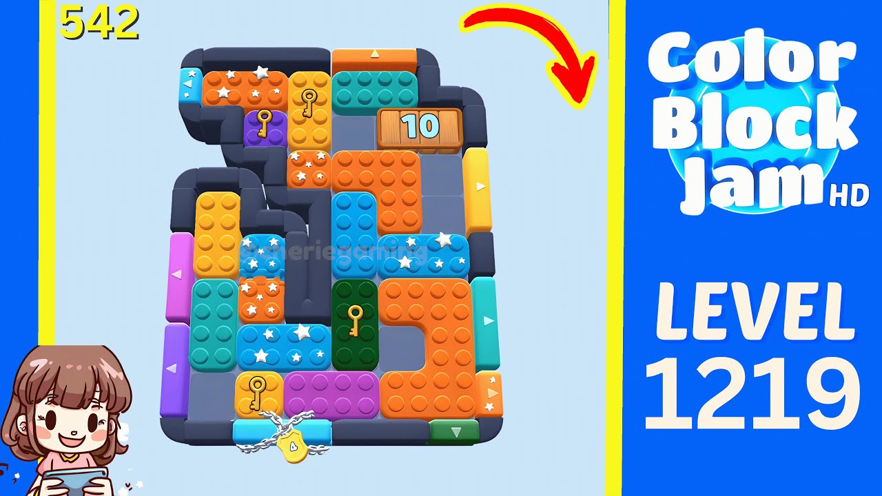 Color Block Jam Level 542 (1219) Solution Walkthrough