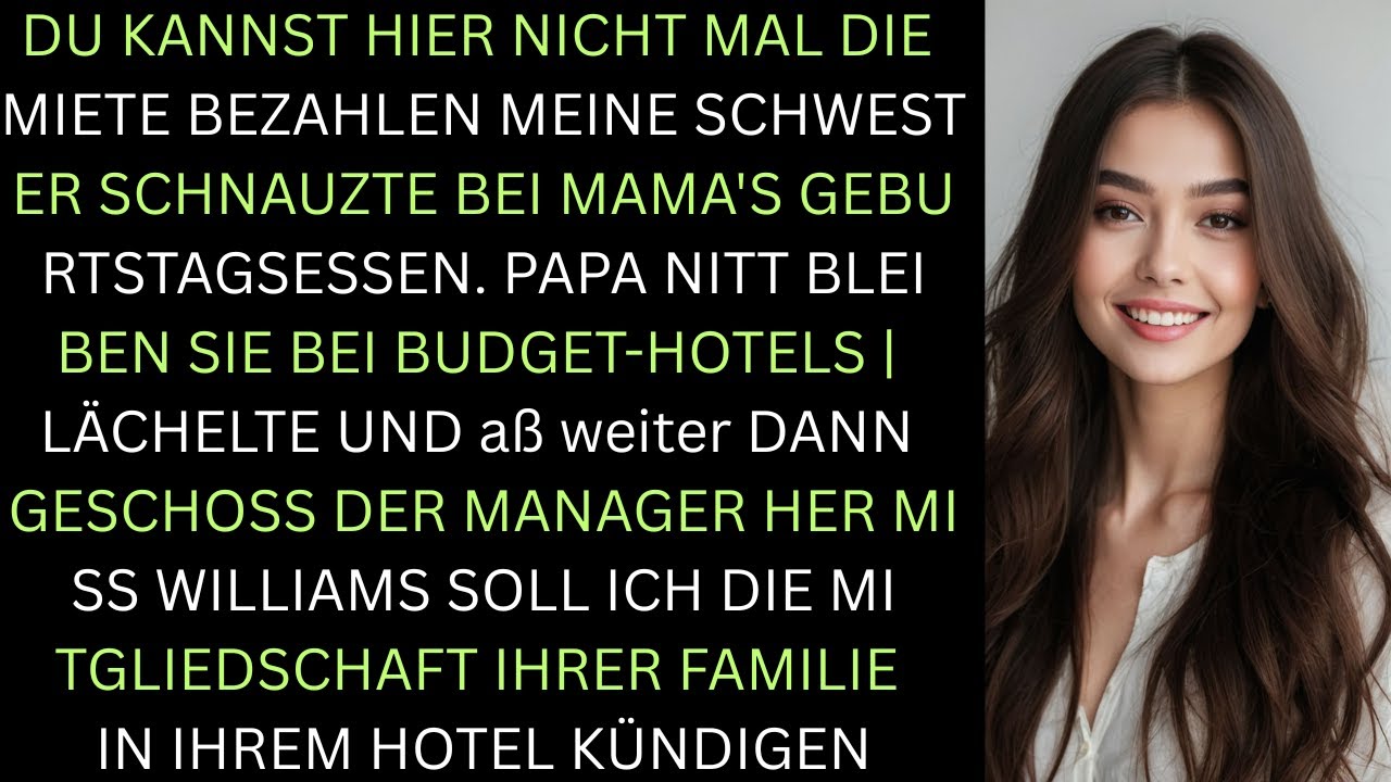 Die Familie sagte ich könne nicht einmal die Miete zahlen – beim Geburtstagsessen rief mich der Hote