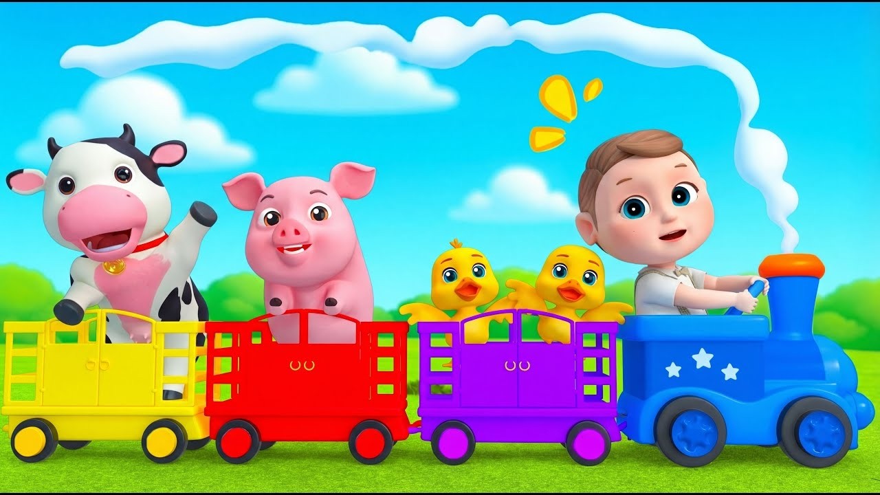 Om MacDonald Punya Ternak - Kereta Hewan Berwarna-warni| Lagu Anak Anak - Ryan Bahasa Indonesia