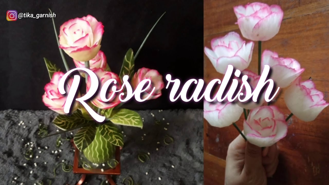 Fruit Carving Tutorial - How Make Rose Flowers from Radish