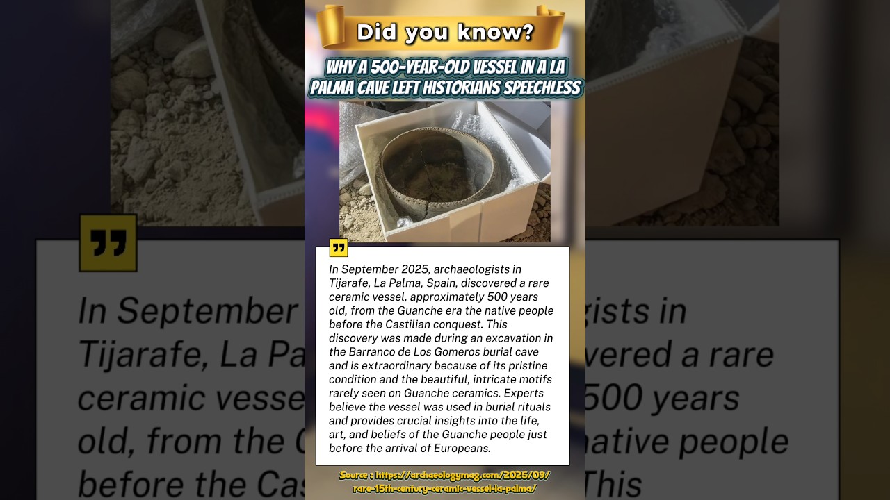 What Made This 500 Year Old Guanche Vessel Discovery in La Palma SO IMPORTANT? #feed #shorts #fyp
