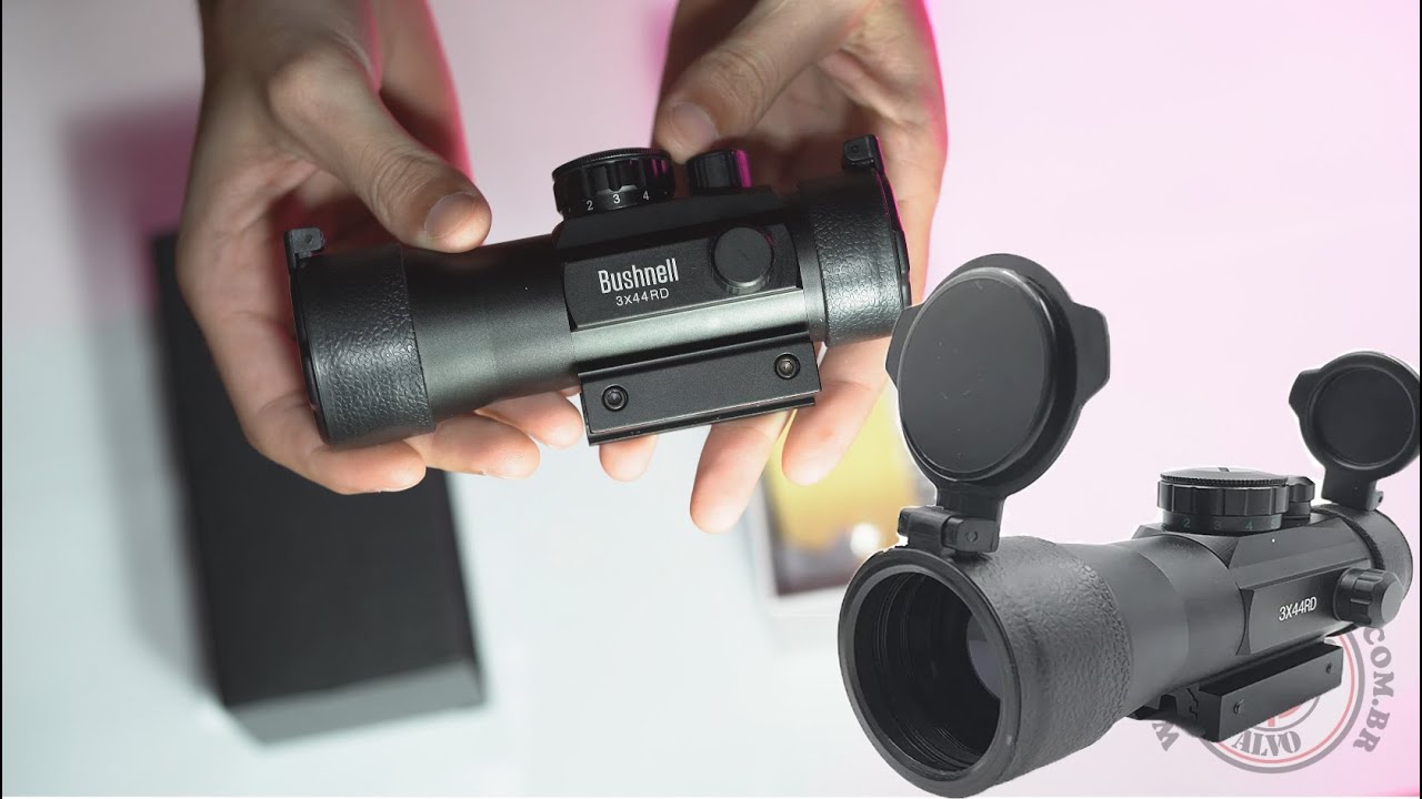Red Dot 3x44 Bushnell com zoon, review, analise sobre a mira, trilho 11 e 22mm