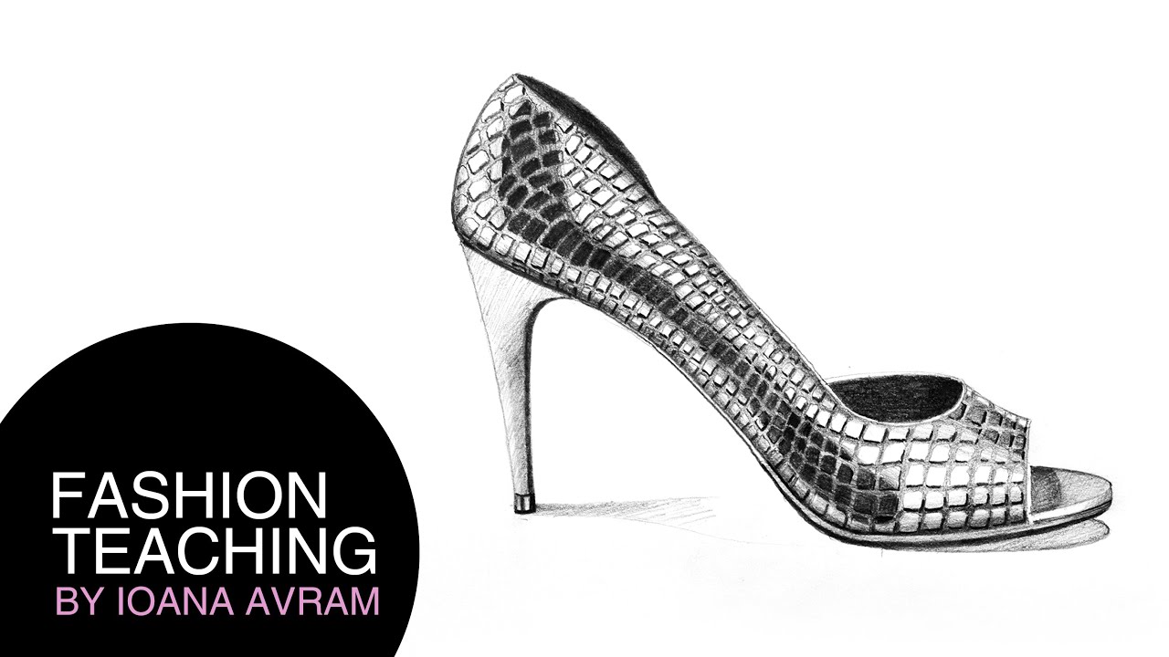 How to draw a shoe with leather texture