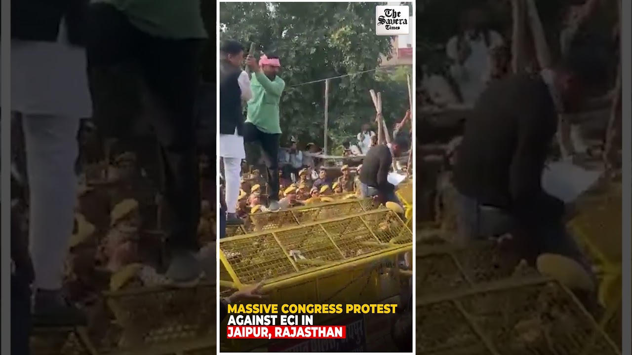 Massive Congress Protest Against ECI in Jaipur, Rajasthan