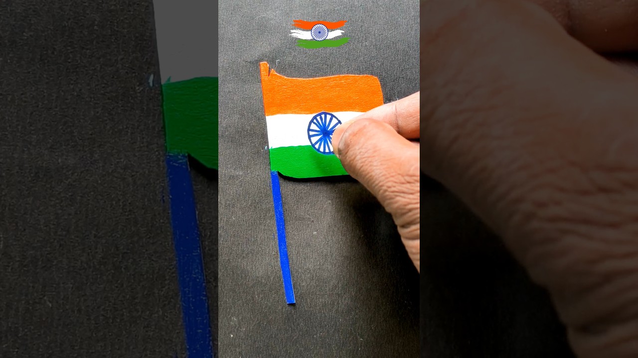 Indian Flag Drawing 🇮🇳 How to make Indian Flag #shorts #shortvideo #viral #india #flag #drawing