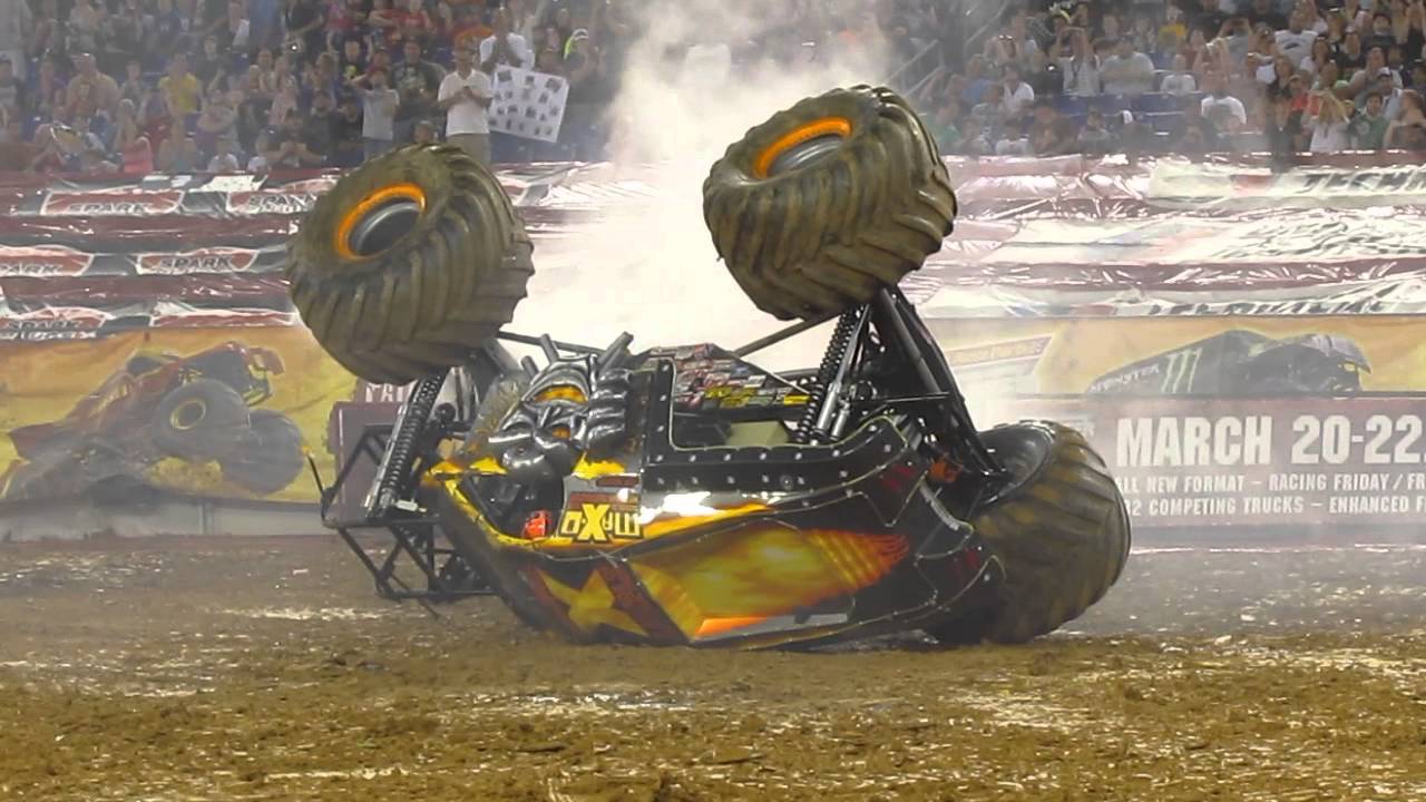 Monster Jam Freestyle in Baltimore 6/8/13. Grinder, Grave Digger & MaxD
