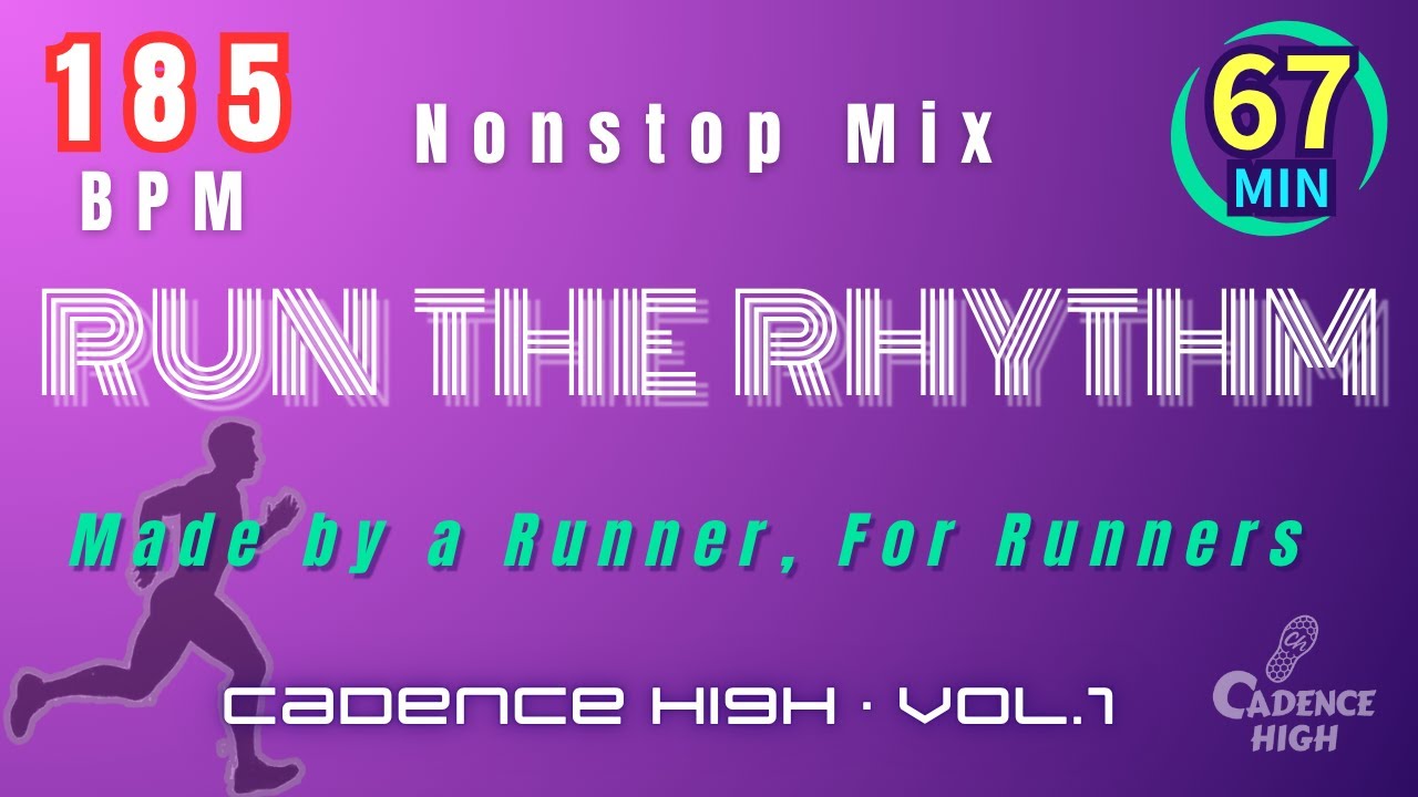 185 BPM Run the Rhythm Nonstop Mix (1 Hour) | High-Intensity Cadence Running Music