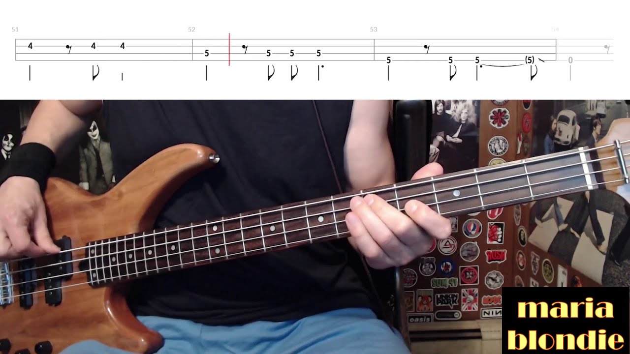 Maria by Blondie - Bass Cover with Tabs Play-Along