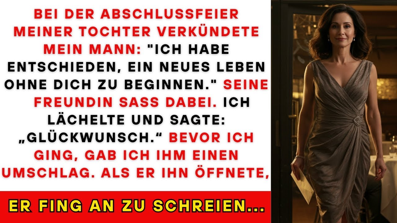 Mein Mann verk&uuml;ndete bei der Abschlussfeier unserer Tochter, dass er gehen w&uuml;rde | Rachegeschichte