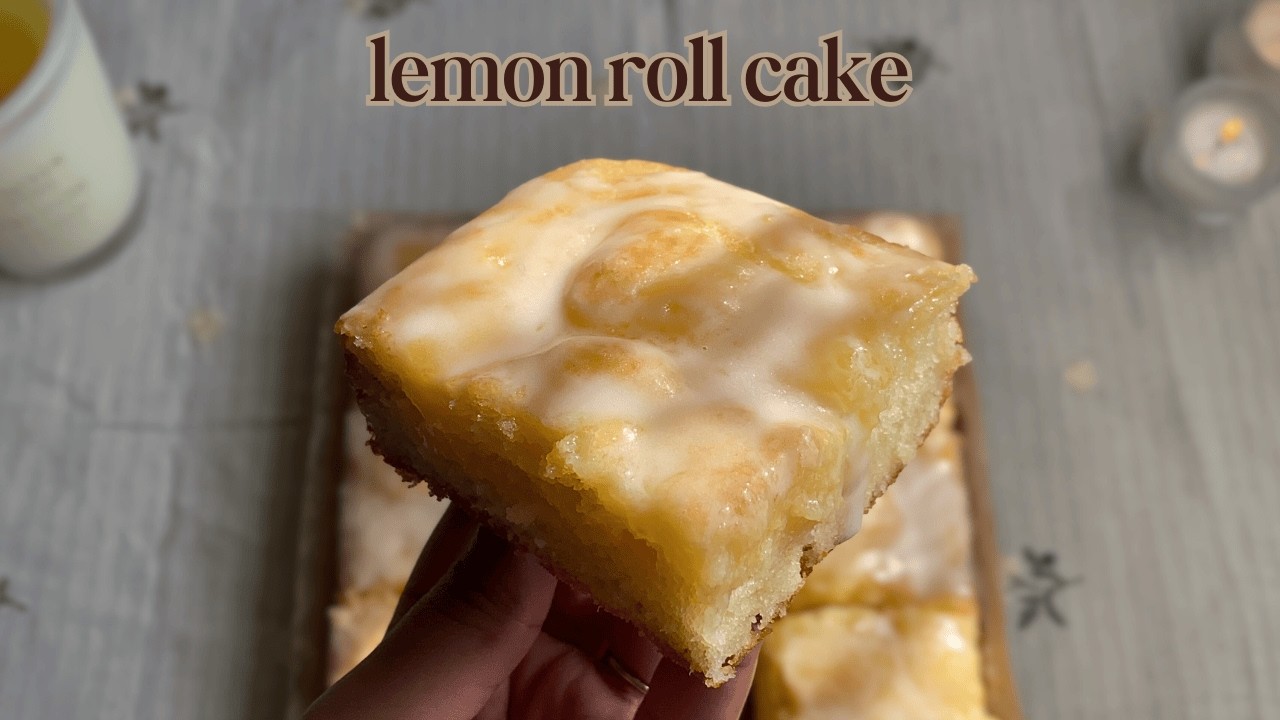 Soft Lemon Roll Cake ♡ Bake With Me