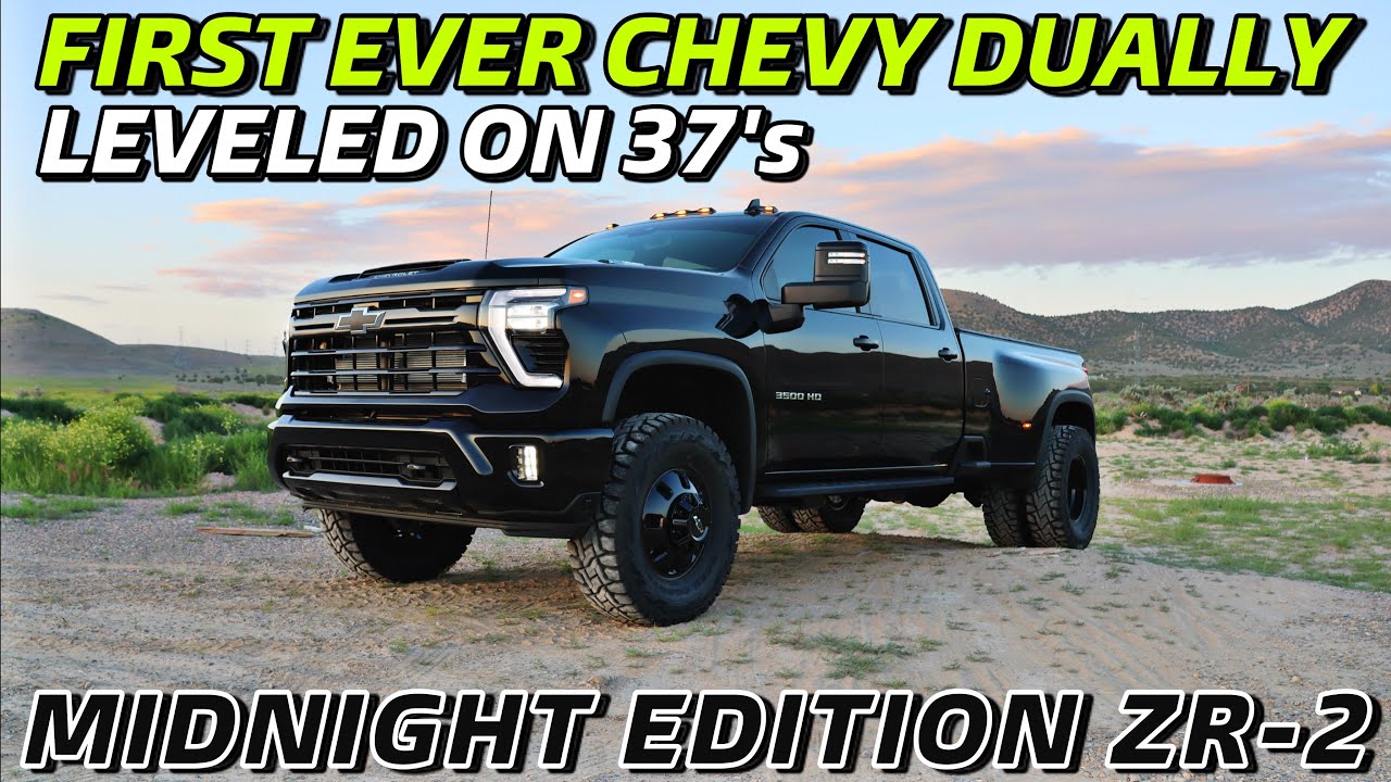 Introducing The First Ever 2024 Chevy Silverado 3500 Dually Midnight Edition ZR2 Leveled On 37's!