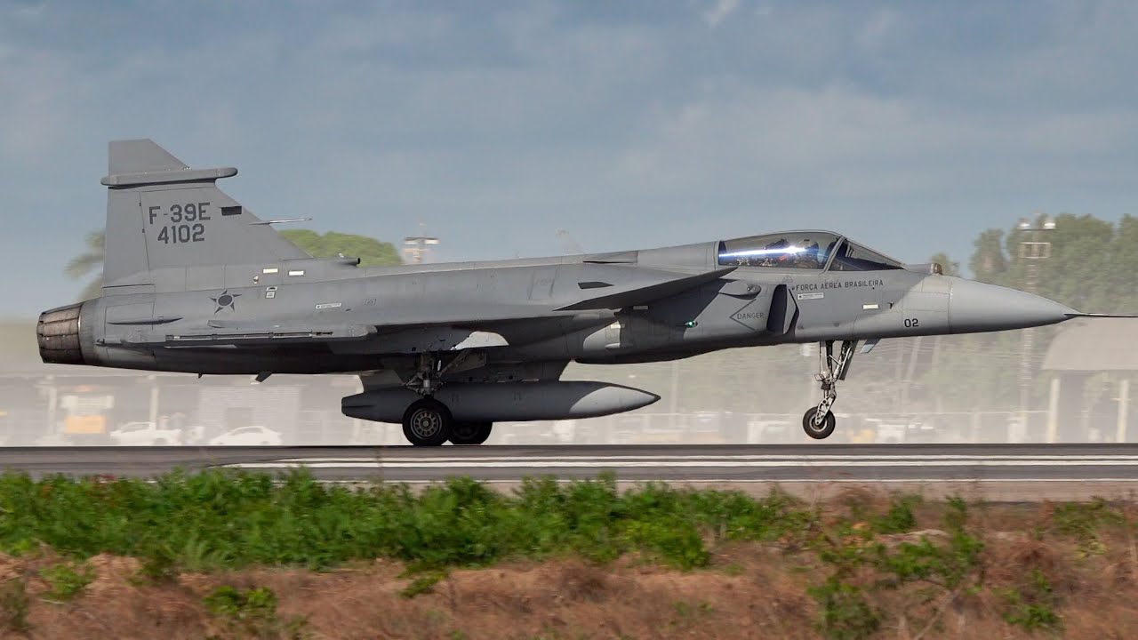 MAX POWER! 🇧🇷 SAAB F-39 Gripen (FAB), F-15 Eagle (USAF) and F-5 Tiger II Takeoff in Natal (BANT)