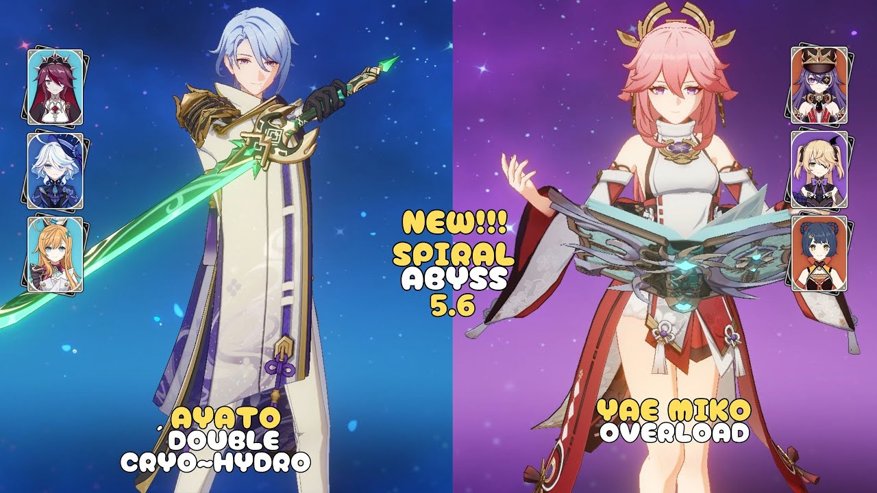C0 Ayato Double Cryo & C0 Yae Miko Overload / Spiral Abyss 5.6⭐ / Genshin Impact