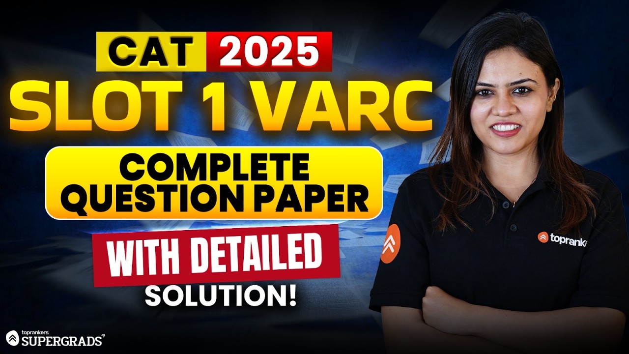 CAT 2025 Slot 1 VARC Full Paper | All Questions with Detailed Solutions | CAT 2026