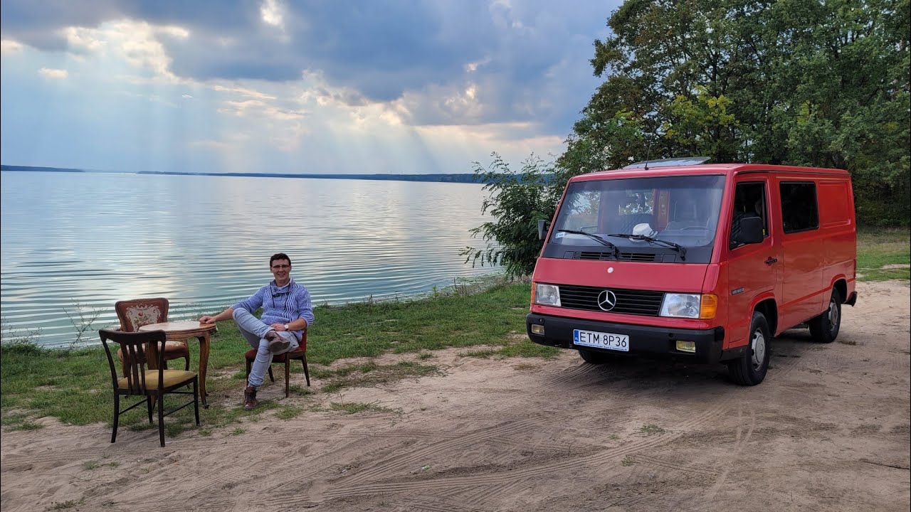 Mercedes MB100D i nietypowa zabudowa camper / Zalew Sulejowski plaża / Tomaszów Mazowiecki