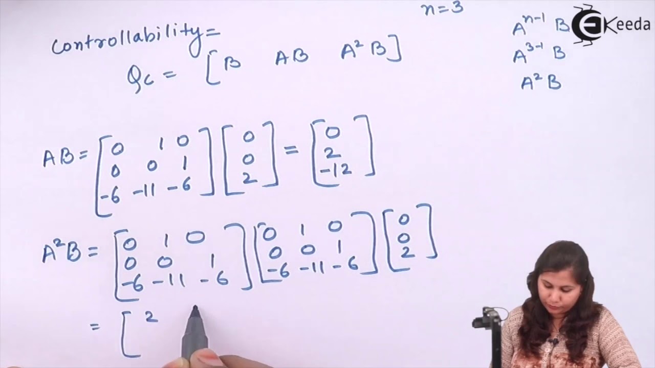 Controllability and Observability Problem No 1 - State Space Analysis  - Control Systems