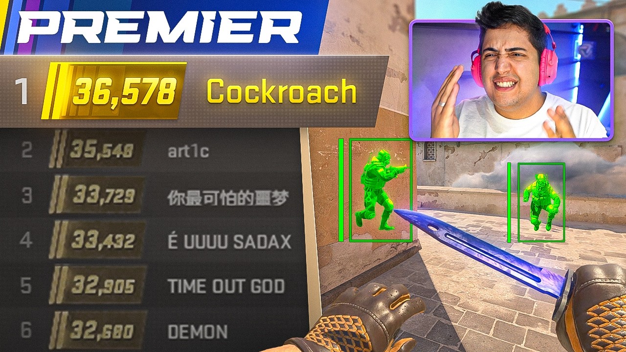 valve, que nojo de vocês… TOP #1 DO MUNDO no PREMIER TEM PERMISSÃO PRA XITAR NO CS 2 COM FACA E LUVA
