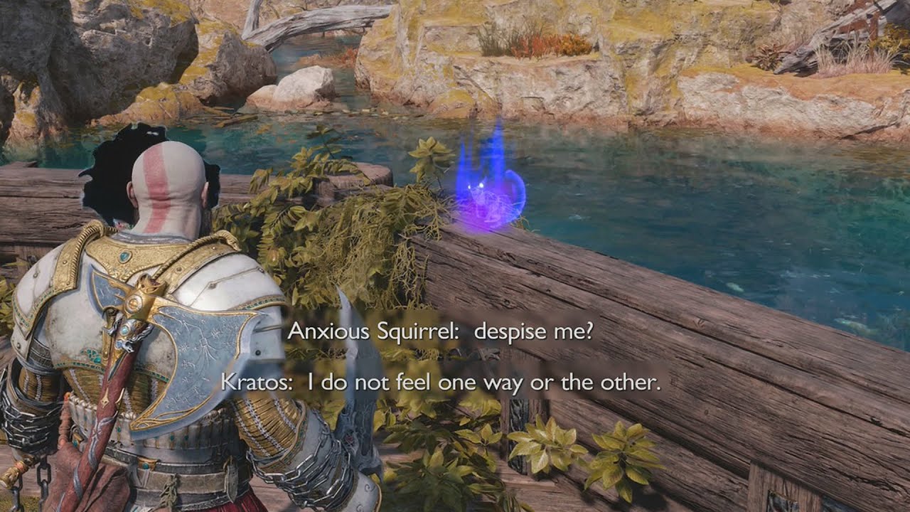 Kratos Gives His Lesson To Anxious Squirrel And Ratatoskr - God Of War: Ragnar&ouml;k