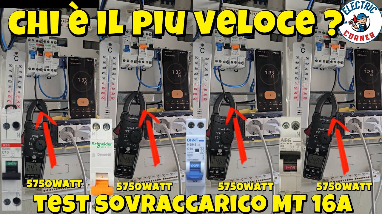 Test MCB 16A. SE, Hager, ABB, CHINT, AEG 