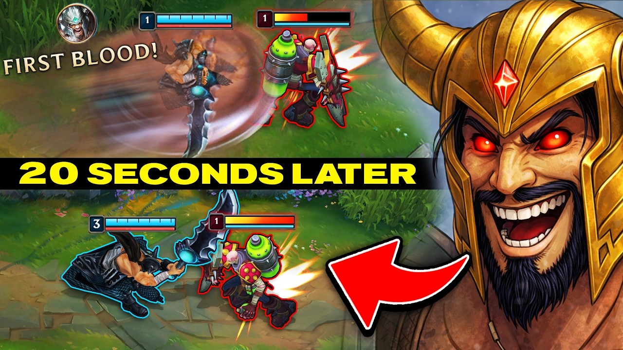 NEW LEVEL 1 PUNISH TECHNIQUE ON TRYNDAMERE! WIN THE LANE IN UNDER 1 MINUTE!