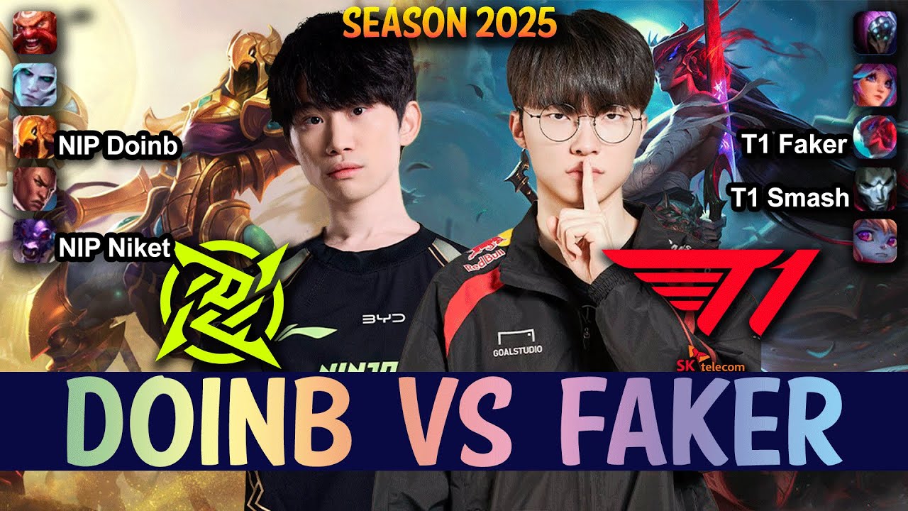 T1 Faker vs NIP Doinb - Faker YONE vs Doinb AZIR Mid - Patch 25.14 KR Ranked | lolrec