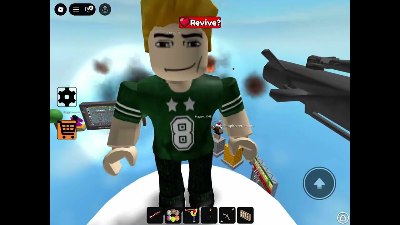 Playing “No Cooldown Doomspire Brickbattle” (this game seem fun :D)