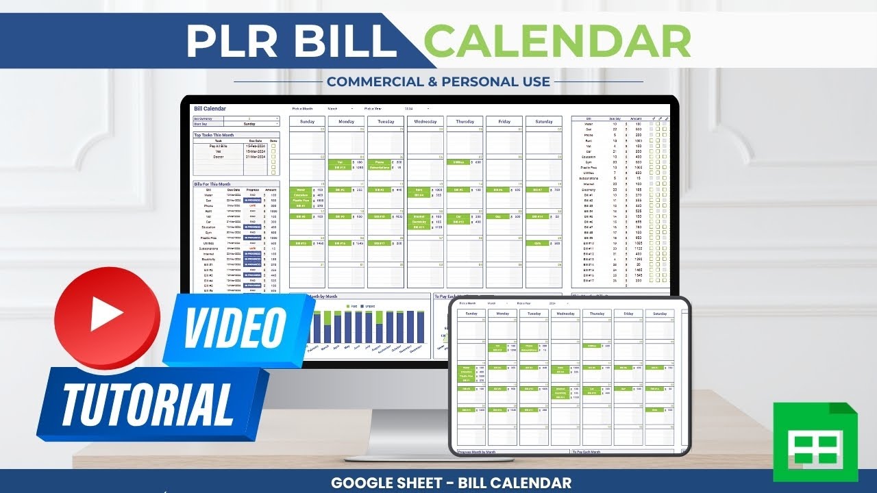 PLR Bill Calendar Tutorial | How to Use & Sell This Digital Product for Passive Income