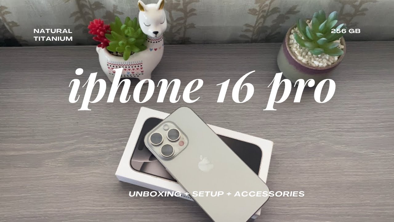 iPhone 16 pro unboxing (natural titanium) setup & accessories 