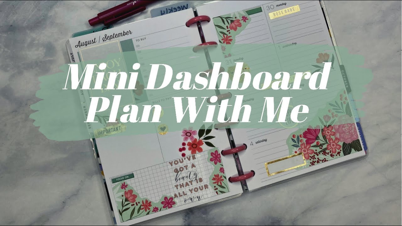 Mini Dashboard Happy Planner | Garden Flowers Plan With Me